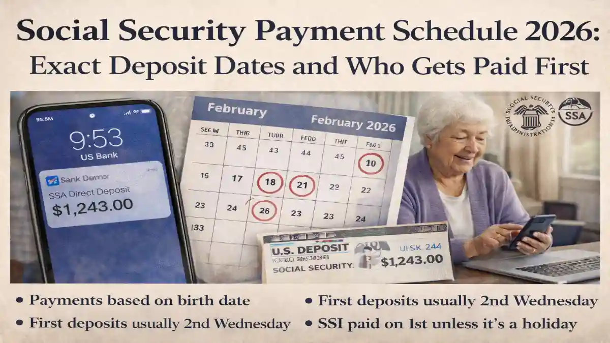 Social Security Payment Schedule 2026, SSA Deposit Dates 2026, Social Security Direct Deposit, SSDI Payment Dates 2026, SSI Payment Schedule 2026, Social Security Checks 2026, Retirement Benefits USA